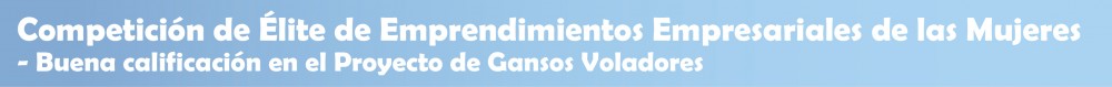 Competición de Élite de Emprendimientos Empresariales de las Mujeres - Buena calificación en el Proyecto de Gansos Voladores